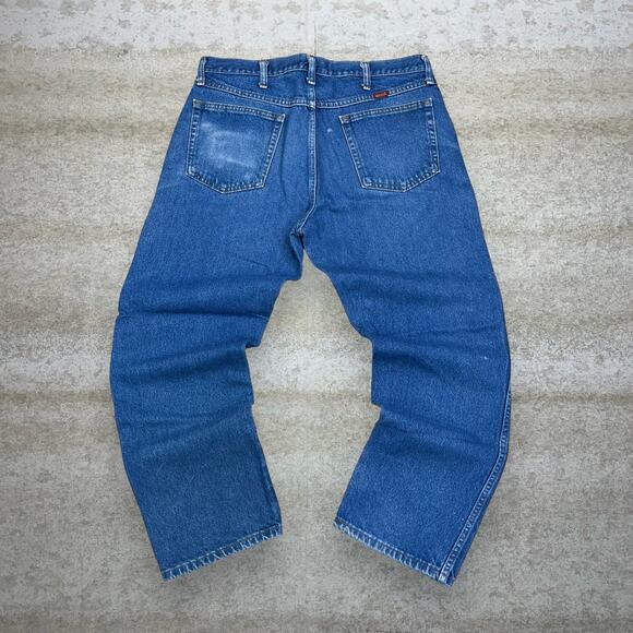 Rustler Jeans Regular Straight Leg Fit Medium Wash Work Wear Red Tab - Picture 1 of 4